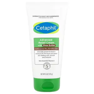 Cetaphil Advanced Relief Cream with Shea Butter, Continuously Dry, Sensitive Skin , 6 oz (170 g)