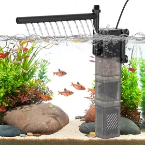 hygger Aquarium Filter DC 5V Multiple Function Power Quiet Fish Tank Filter with Rainfall Aeration 3-Stages Filtration Adjustable Submersible Internal Fish Filter for