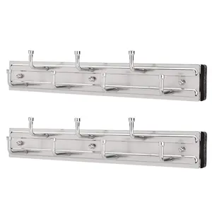 Rev-A-Shelf Pullout 12 Inch Belt Hanger Organizer, Chrome, BRC-12CR (2 Pack)