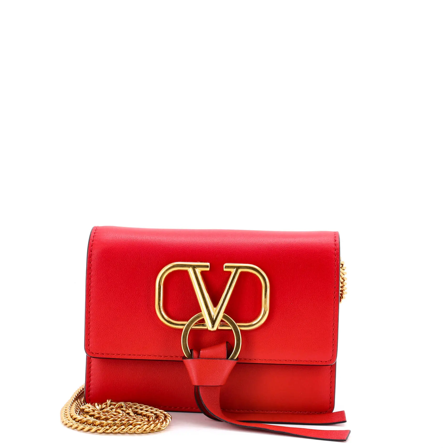 Pre-owned Valentino Leather Crossbody Bags Garavani VRing Crossbody Bag Mini