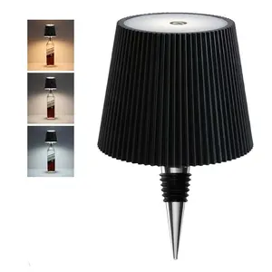 Wireless Bottle Lamp Touch 3-Colors Wine Bottle Lights Rechargeable Dimming Wireless lamp Portable LED Desk Lamp for Bedroom Restaurant Bar Outdoor Indoor