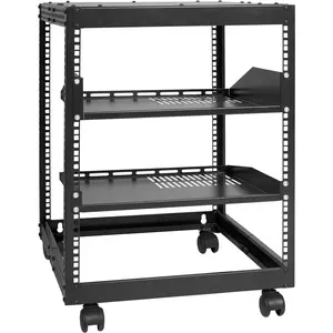 VEVOR 12U Open Frame Server Rack, 23''-40'' Adjustable Depth, Free Standing or Wall Mount Network Server Rack, 4 Post AV Rack with Casters, Holds All Your Networking IT Equipment AV Gear Router Modem