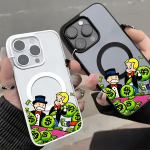 Funny Rich Guy pattern, anti drop and anti slip support MagSafe charging phone case, suitable for iPhone 17, 16, 15, 14, 13, 12, 11 XS X and other series models, can be given as a gift to friends or family