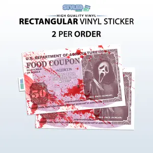 Halloween food coupon rectangle vinyl sticker