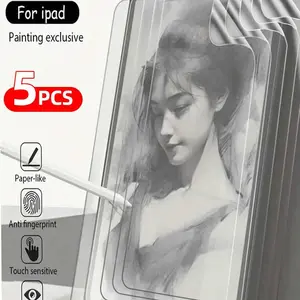 5-Pack Frosted Matte Pet Screen Protector for iPad 5th to 11th Gen 10.9/10.2/9.7 Inches, Paper-Like Feel Supports Writing and Drawing