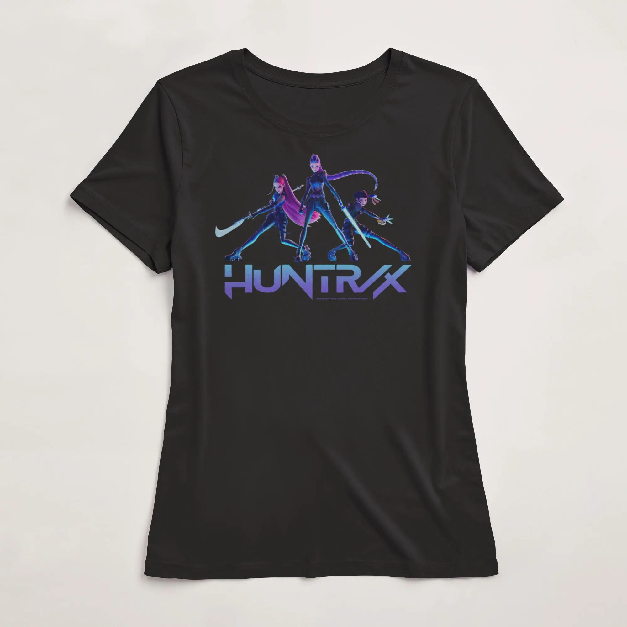 Women's Short-Sleeve Printed KPop Demon Hunters Huntrix Tee, Casual Women's Top, Fashion T-Shirt