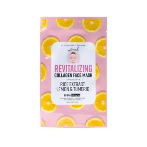 BioMiracle Revitalizing Collagen Face Mask - Infused with Rice Extract, Lemon & Turmeric - Skincare Product for Skin Renewal