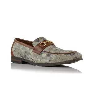 Ferro Aldo Darrell moc-toe floral penny loafers, in Orchid Brown, Men's Size 6.5 - 13