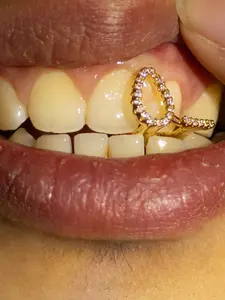 1pc Gold Teeth Grillz for Women, Men, Teeth Cover Girls, Silver Tooth Cap Top Grillz Cap Golden Tooth Jewelry, Tooth Gems, CZ Diamond Flower Star Shape Mouth Grills Men Hip Hop Outfits Custom Accessory For Mother's Day Daily Decoration