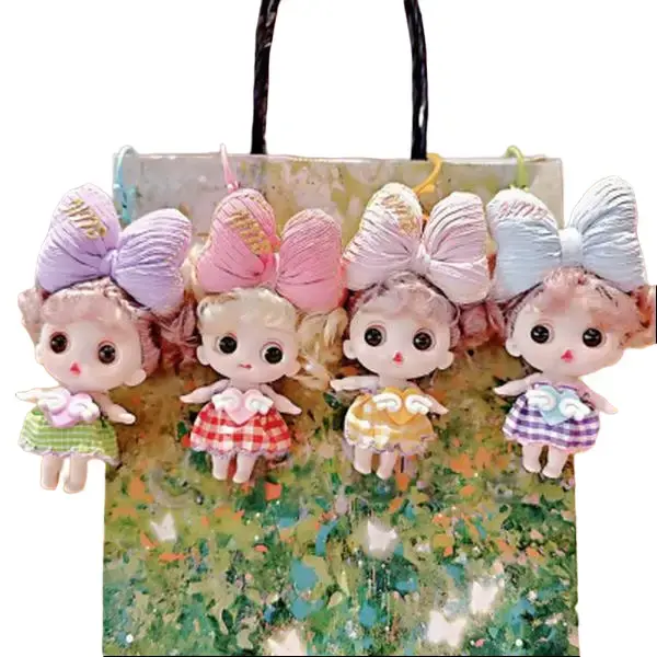 Cute Kawaii Doll Key Ring with Bow and Dress, Aesthetic Mini Fashion Accessory, Great Gift Ideas for a Cute Look, Kawaii Accessories, Cute Keychains