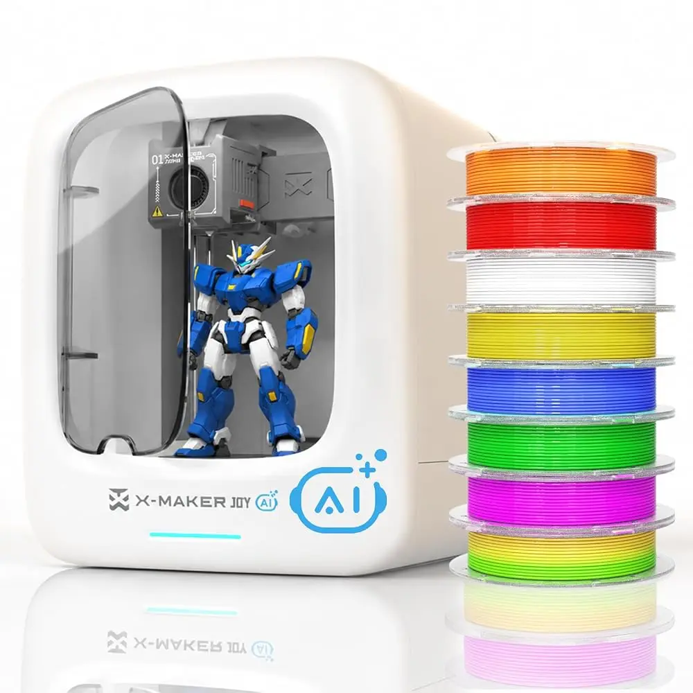 AOSEED X-Maker 3D Printer for Kids, 1+4 Bundle with 15+ Mini Design Modules, Wi-Fi App Control, High Precision Printing, STEM Toy with Model Library & DIY Customization, Wifi
