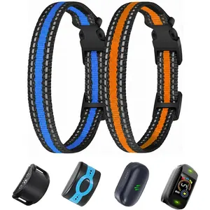 Replacement Nylon Collar Strap for Shock Training Bark Collar E Collar Wireless Dog Fence Receivers 2 Piece Blue+Orange