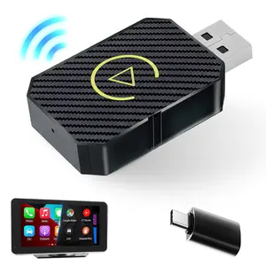 2 in 1 Wireless CarPlay Android Auto Adapter,Wired to Wireless Mini Car Ai Box,Bluetooth / WiFi Type-C/USB Plug