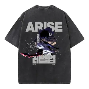 valentine shirts Arise Sung Jin Woo - Solo Leveling Anime Double Printed  Lightweight Acid Washed Graphic Tee, Gift For Anime Fan,For Unisex, Comfort Shirt