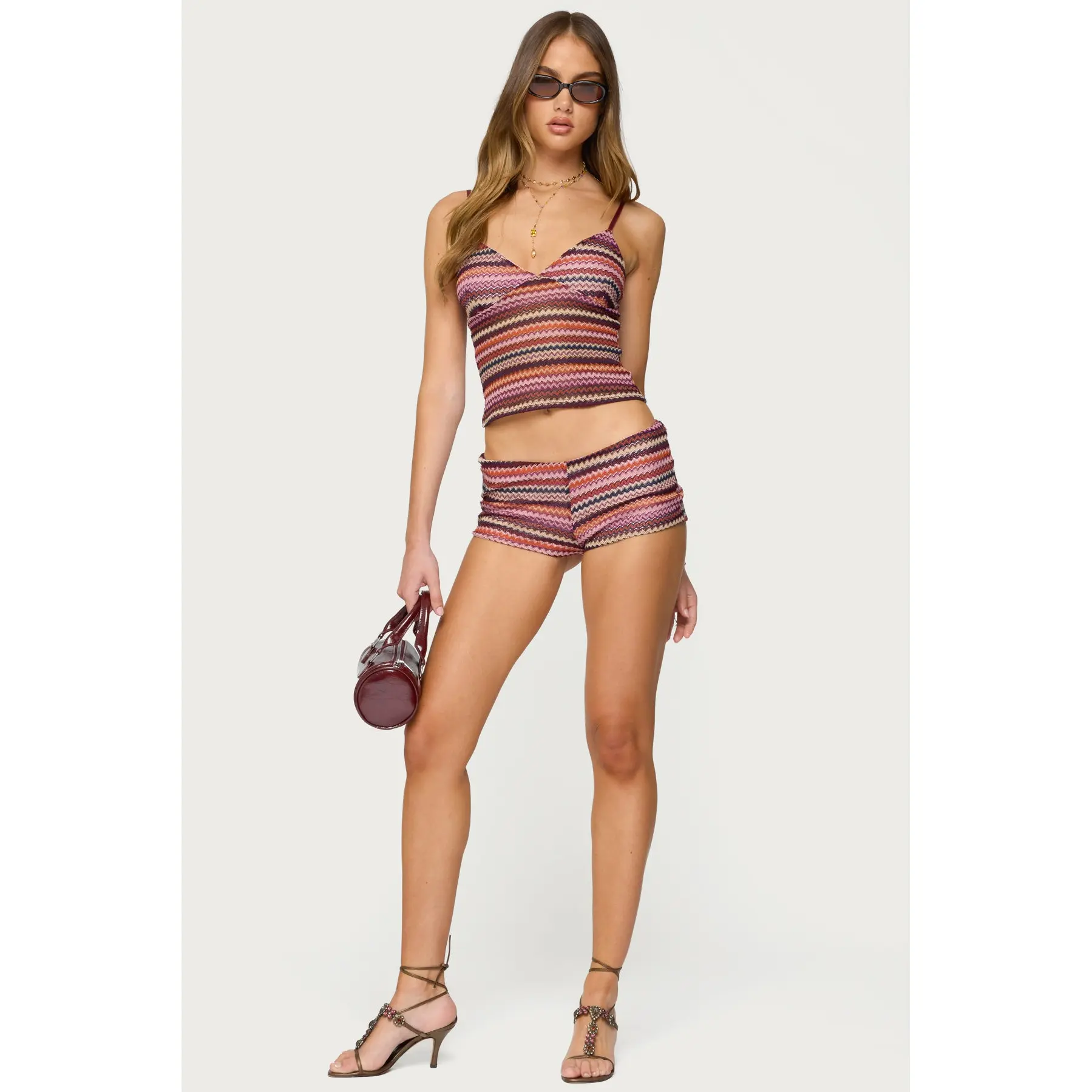 Zigzag Stripe Crochet Shorts Zigzag Stripe Crochet Shorts