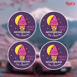 Benson Boone Moonbeam Ice Cream Stickers, Durable Vinyl Car Decals for Doors Windows Laptops Bags Furniture Bumpers, Set of 4