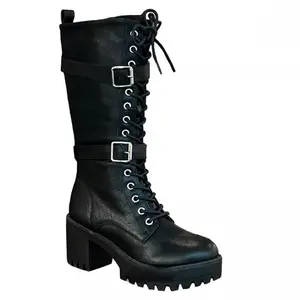 Women's Combat Mid Boots for Walking and Outdoor Activities - Girl, Walking Shoes