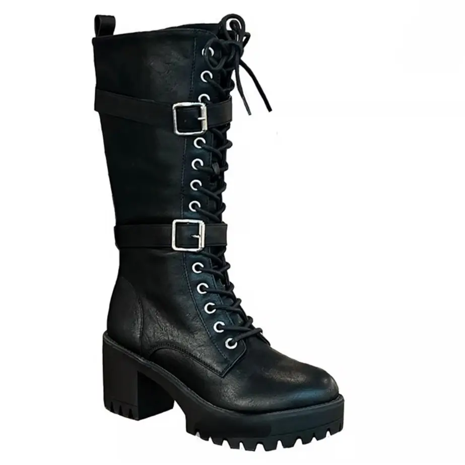 Women's Combat Mid Boots for Walking and Outdoor Activities - Girl, Walking Shoes