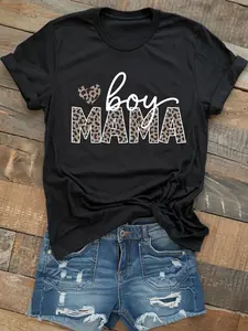 MAMA Printed Pure T-Shirt, Women'S Short Sleeved, Comfortable And Breathable in Summer
