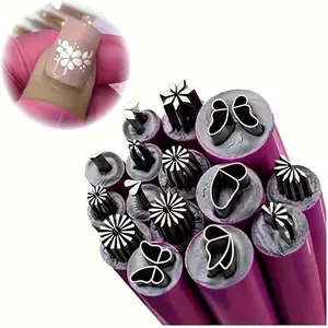 [Nail Art Pen] 6pcs Nail Art Stamping Pen Set | Easy DIY Nail Design Kit for Dotting & Drawing - Unscented Stamping Tools for Women & Girls