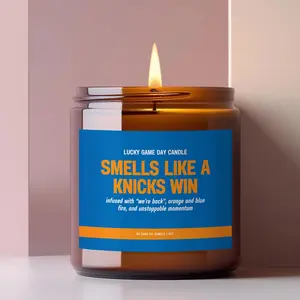 NY Knic Gift Knic Fan Candle Basketball Fan Gift Game Day Decor Sports Gift For Him Gift For Dad Fathers Day Gift NY Knic Lover, Lucky Game Day Soy Candle Funny Sports Candle Gift For Men, NY KnickBasketball Candle, Game Day Decor, Funny KnicS Fan Gift