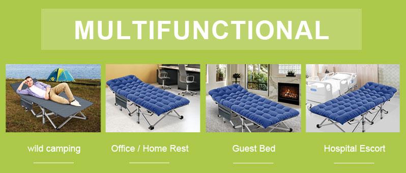 Folding bed outdoor, Folding CampingCots for Adults, Double Layer 1200D900lb Loading Cot for Sleeping,Heavy Duty Guest Bed with MattressCarrying Bag Home Camping, foldingportable camping bed