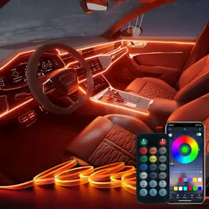 Interior Car LED Strip Lights Car Accessories APP Control with Remote 5 in 1 Music Sync Color Change RGB Ambient Lighting Kit with 275 inches Fiber Optic USB Charger Light Strips Decorations
