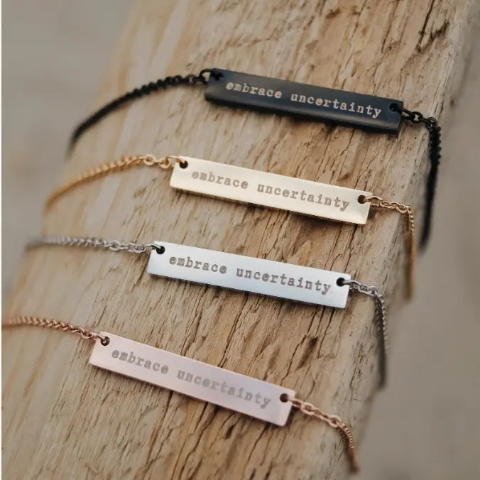 Embrace Uncertainty Bar OCD/Anxiety/Mental Health Necklace