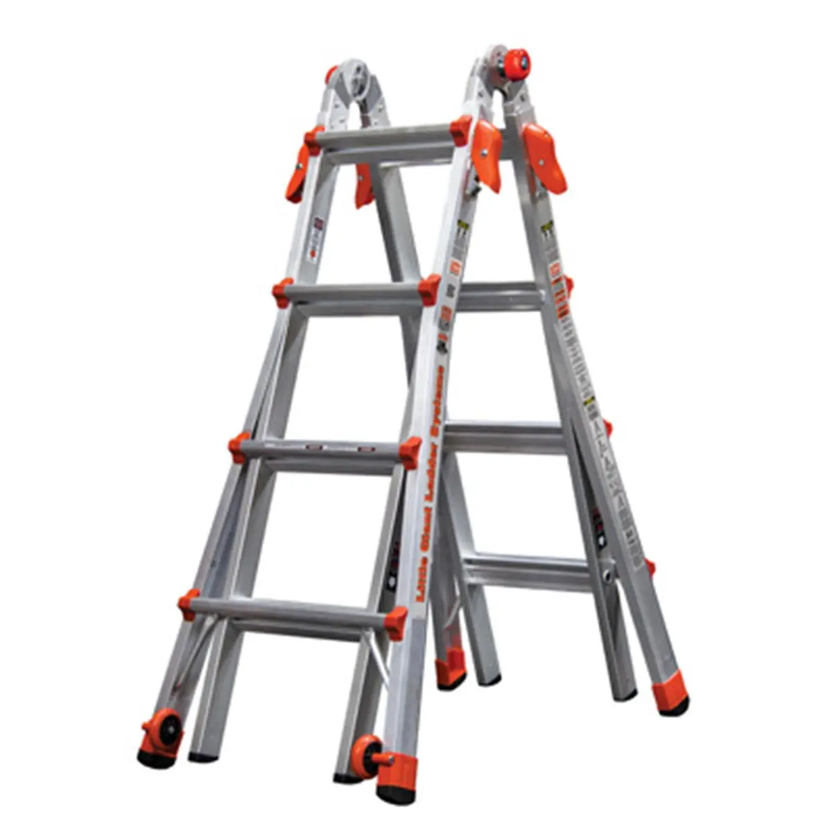 212 MAIN 17 ft. Articulating A-Frame Aluminum Ladder, Lightweight Foldable, Portable Collapsible Design, A Frame Ladder, Lightweight Foldable Ladder
