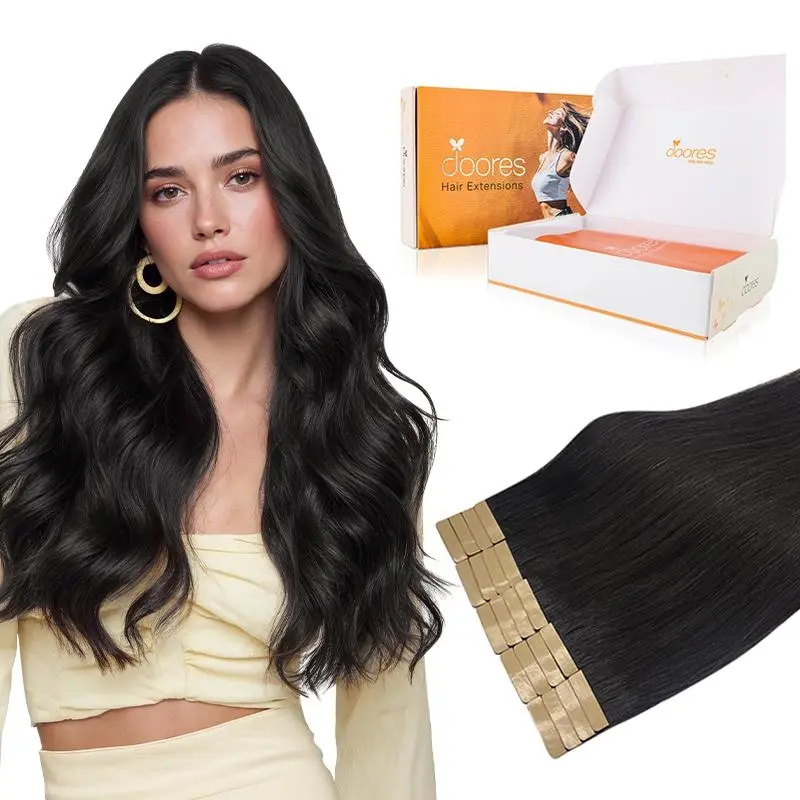 【#1 24inch only 53.24】Doores Tape in 10-28'' length Remy Human Hair Extensions Natural Straight#TikTokShopSummerSale 【#1 24inch only 53.24】Doores Tape in 10-28'' length Remy Human Hair Extensions Natural Straight#TikTokShopSummerSale