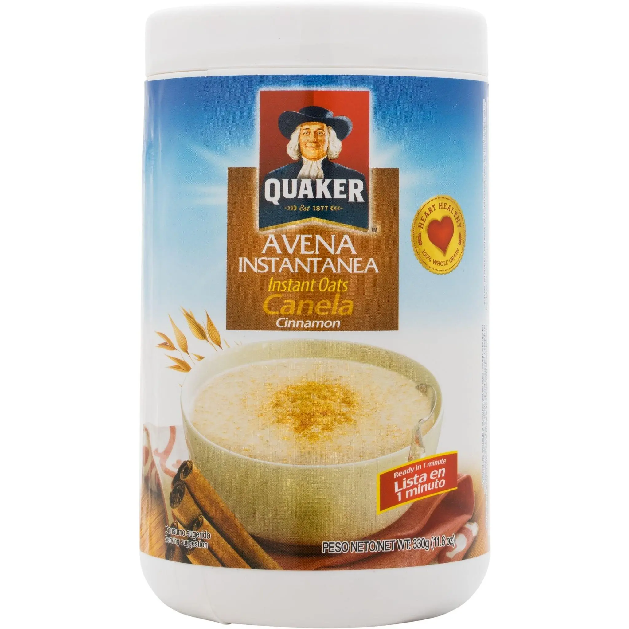 Quaker Cinnamon Spice Traditional Flavor Oatmeal Pack - 11.6 oz Healthy Cereal, Natural Whole Oats, Convenient Size, Versatile Preparation Pantry Breakfast Porridge Food