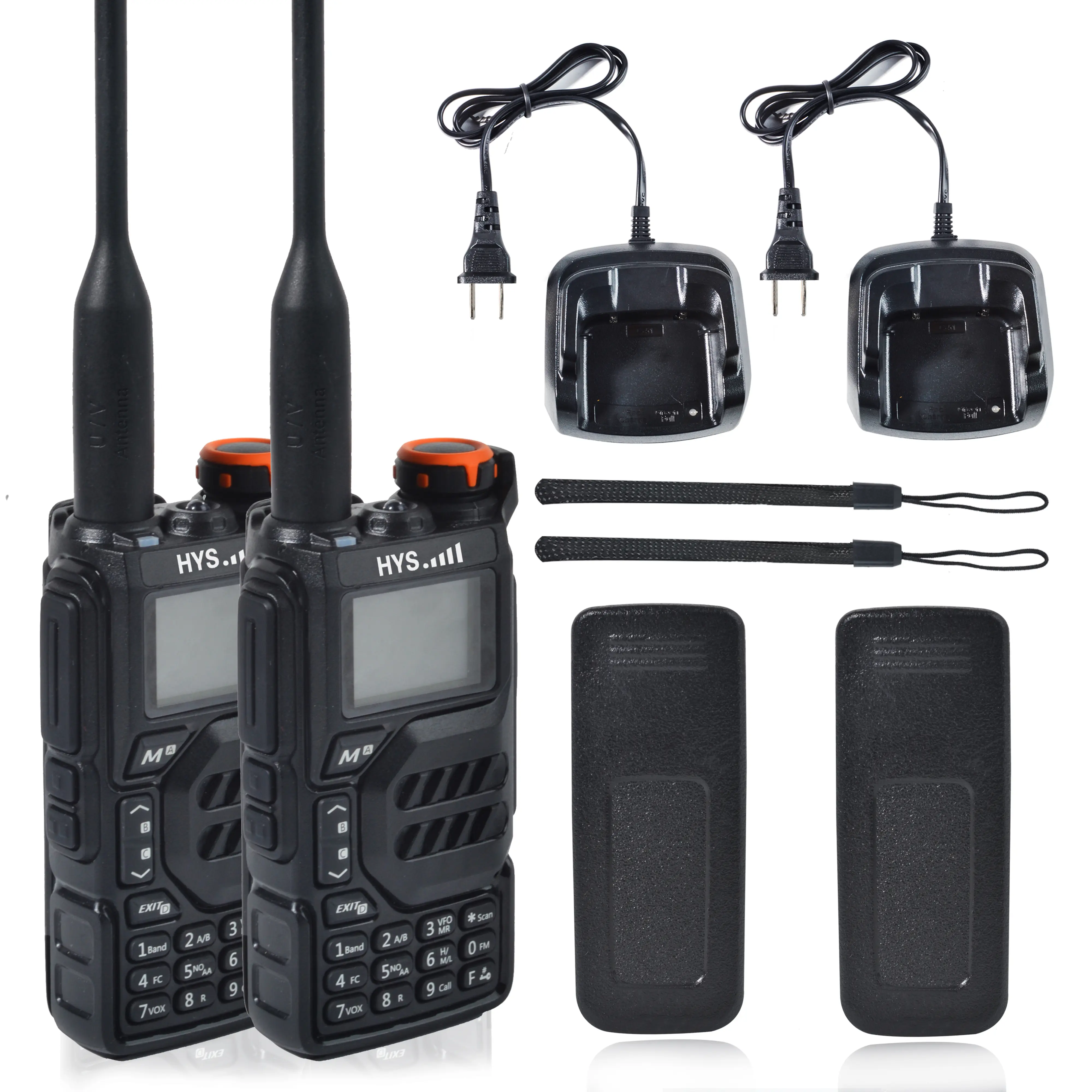 HYS UVK5*2 Handheld Portable/Amateur Radio-VHF/UHF FM Transceiver,Dual Band Walkie Talkie with Type-C,NOAA Weather Forecast,Flash Copy Frequency,AM/Air Band Radio(RX)