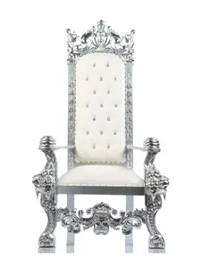 Regal King Throne Chair, Fixed Arms & Back, Fully Assembled, HandcraftedThrones