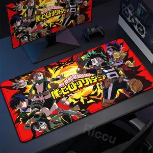 My Hero Academia Anime Mouse Pad, 80×30cm Natural Rubber Desk Mat, Anti-Slip Lock Edge Gaming Keyboard Pad, Soft Desktop Accessories for Game, Office and Home