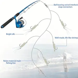 Night Glow Bionic Lure Skewer Hook, Small Shrimp Skewer Hook for Fish, Bass, Pike, Fishing Lures, Artificial Fishing Lure, High-Performance Hooks