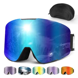 Photochromic Ski Goggles for Men & Women-Anti-Fog UV400 Protection, Shiny Lens, Triple-Layer Padding, Snowboard/Ski Goggles w/Case