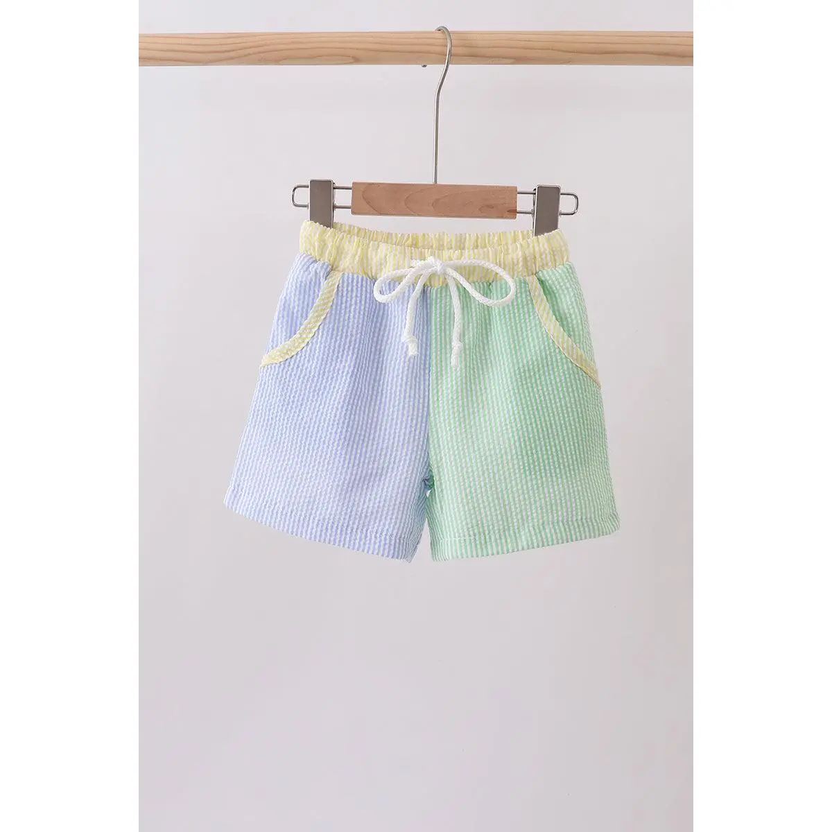 Blue&green seersucker shorts