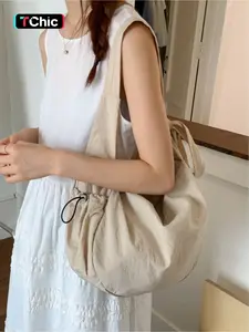 Summer large capacity high-end work commuting tote bag 2025 new simple off-white canvas messenger bag zipper closure suitable for workplace, campus, commuting, shopping, travel, leisure travel, etc. Crossbody Tote Bag Office Work Bag
