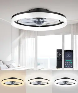 Modern 20" Ceiling Fan with Lights & Remote Control, Stepless Color Temperature, Low Profile for Bedroom, Kids Room, Living Room