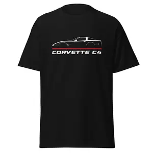 Premium T-Shirt For Corvette C4 1991-1996 Car Enthusiast Grandpa Dad Son Birthday Gift Men's Tee Classic Cotton