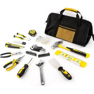 146PCS Homeowner Tool Set, Household Repairing Tool Kit with 14-Inch Wide Mouth Open Storage Tool Bag