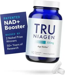 Patented Tru Niagen NAD+ 300mg Supplement Anti Aging Cell Regeneration Boost Cellular Energy Support Brain & Muscle Health 90 Servings