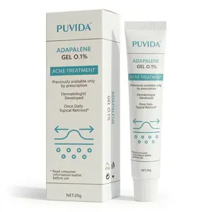 PUVIDA Adapalene Gel 0.1% Acne Treatment, Prescription-Strength Topical Retinoid for Face, Skin Repair, Clears Cystic Acne, Blackheads & Clogged Pores, Dermatologist Developed, 20g