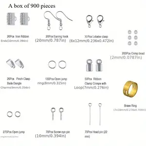 A box of 900 pieces Jewelry Making Kit - Create Earrings, Necklaces & More with DIY Beads & Plier Tools!
