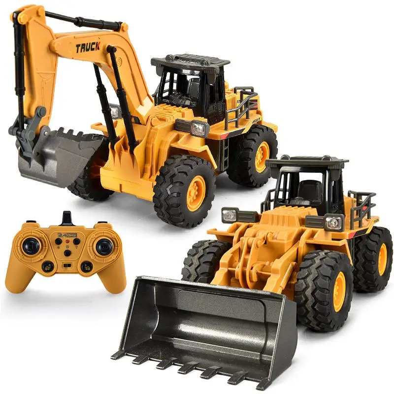 Remote Control Engineering Car Toy, 2.4GHz Multifunctional Alloy Simulation Toy, RC Excavator, RC Bulldozer, RC Dump Truck, Birthday Gifts