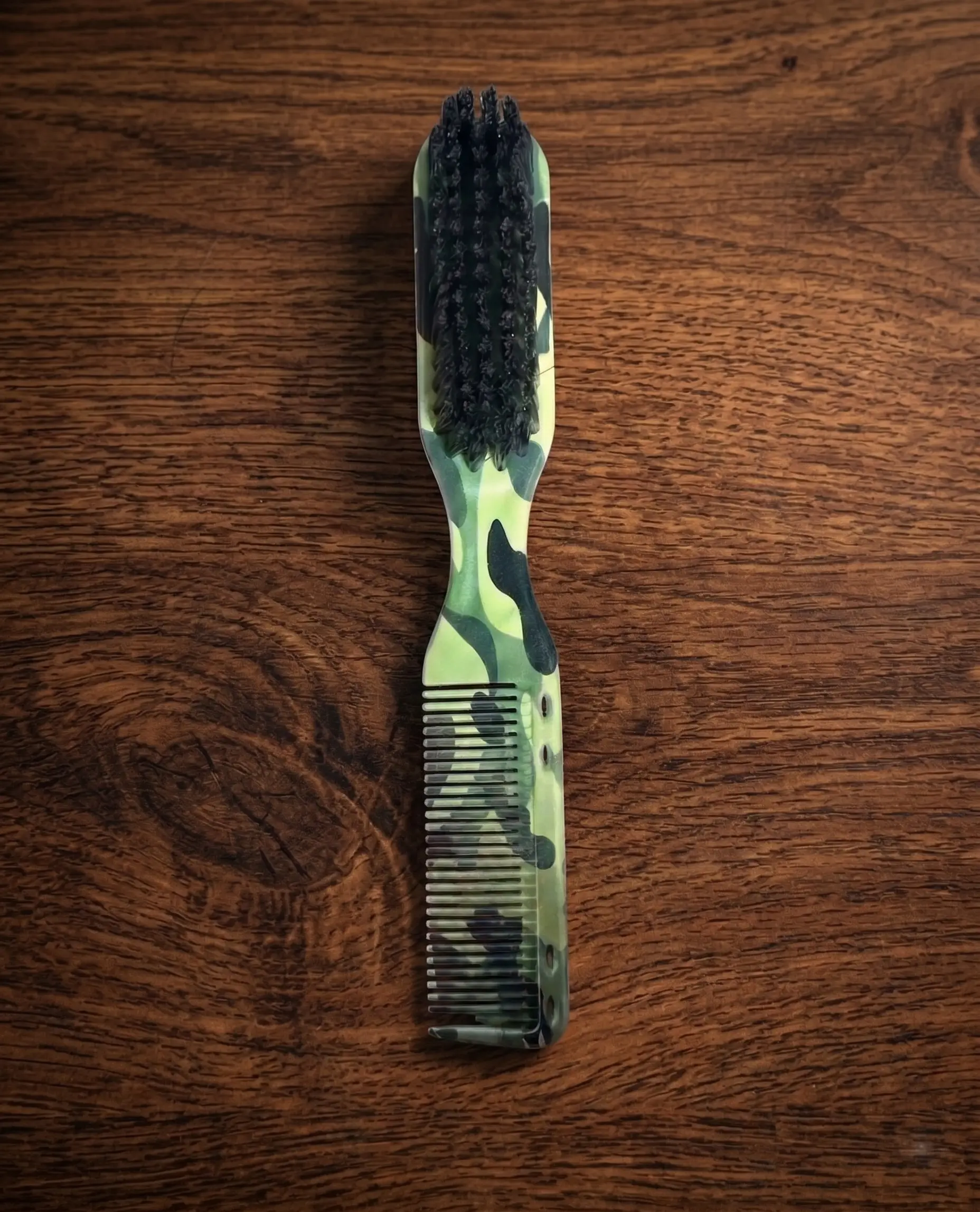 Camo 2-in-1 Barber Fade Brush & Precision Comb Duo ️ Professional Grooming Tool