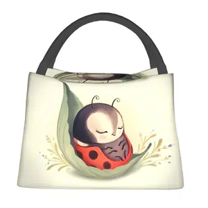 1 piece of ladybug baby pattern, suitable for home, office, construction site and outdoor use, portable and reusable for both men and women, suitable for picnicking, hiking on the beach, storage of supplies, insulated and refrigerated lunch bags