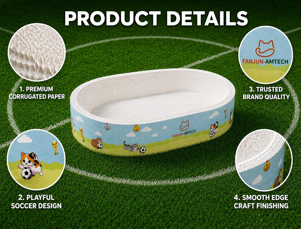 【DealsForYouDays】 FANJUN-AMTECH 2-in-1 Cartoon cat scratcher bed,Play & Rest Design, No Paper Scraps, Wear-Resistant, Anti-Overturning, High-Hardness Plant Fiber Corrugated Paper, Plastic-Free, Safe Eco-Friendly Cool Cat Supply,summerwins