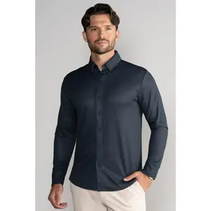 Long Sleeve Button Down Polo Dot // Charcoal