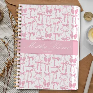 A5 Coil Notebook, Sweet Bow Style, Spring Summer School Season Planner, Learning Office Life Time Management Journal